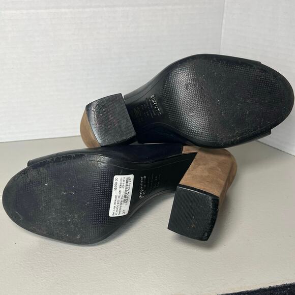 Schutz Quesadilha Yucca Slingback Heels Size 8.5 Black Leather Block Heel - Picture 12 of 16